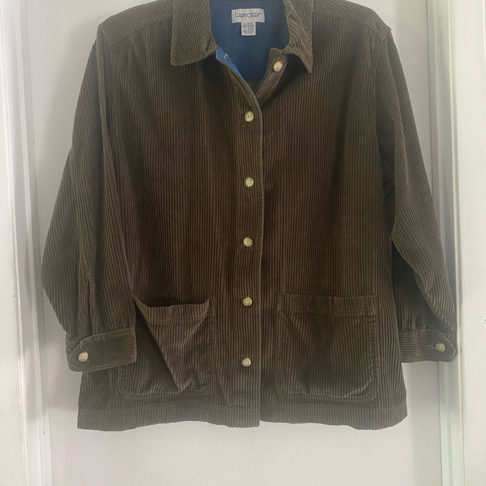 Vintage Cabin Creek Olive Corduroy Utility Jacket